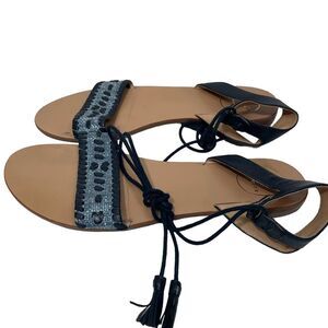 Jack Rodgers Blue Embroidered Sandals